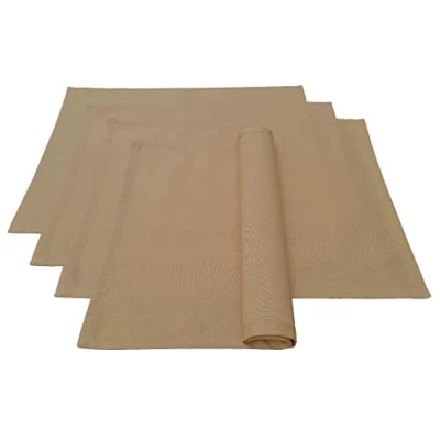 Afbeelding van Hoogwaardige placemat 4 stuks van 100% katoen collectie concept, kleur en grootte naar keuze (placemat set 46x36cm, camel)