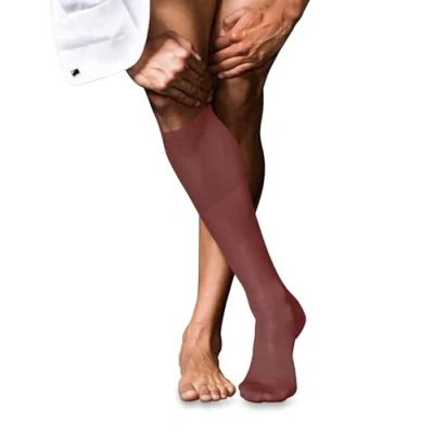Afbeelding van FALKE No. 9 Pure Fil d Ecosse heren kniekousen bruin (rust) Maat: 45 46