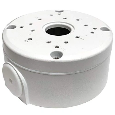 Afbeelding van Universele aansluitdoos diepe basis voor beveiligingscamera&#039;s, kabel verborgen doos CCTV IP camera dome en kogeltype massief metaal (wit)