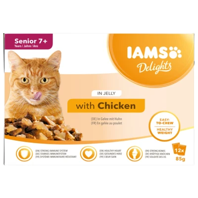 Afbeelding van 2x Iams Delights Pouch Multipack Senior Chicken Jelly 12 x 85 gr