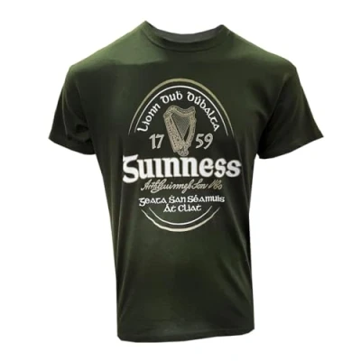 Afbeelding van Guinness Irish Label Bottle Groen T shirt, Fles Groen, L