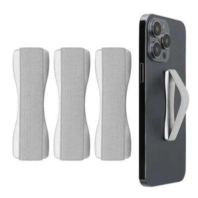 Afbeelding van kwmobile vingerhouder voor smartphone Vingergreep telefoon Zelfklevende finger holder Set van 3 In zilver