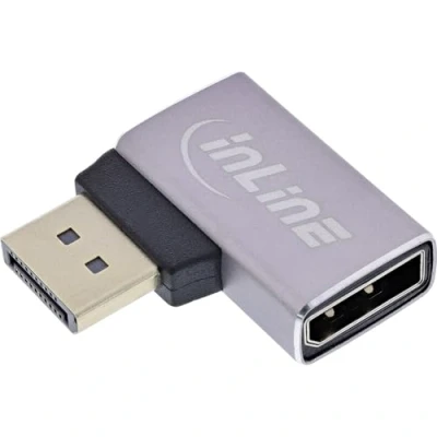 Afbeelding van InLine DisplayPort adapter haaks naar links DP1.4 (8K 60Hz) HBR3 aluminium