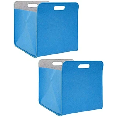 Afbeelding van DuneDesign Set van 2 vilten vouwdozen 33 x 38 cm opbergbox voor Kallax kastmand plankbox