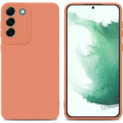 Afbeelding van Cadorabo Hoesje geschikt voor Samsung Galaxy S22 PLUS in FLUID LICHT ORANJE Beschermhoes TPU silicone Cover Case