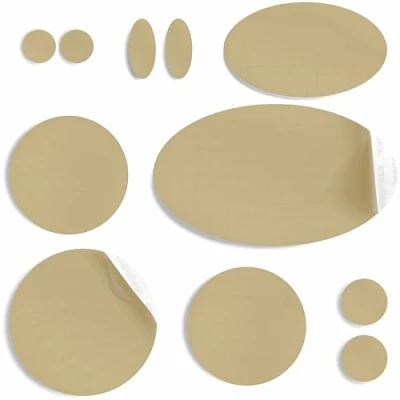 Afbeelding van aZengear Donsjack reparatiepatches Pre cut, zelfklevend, zacht, waterdicht, scheurvast nylon stof om gaten in kleding, slaapzakken, skibroek (11 stuks, Beige) te bevestigen