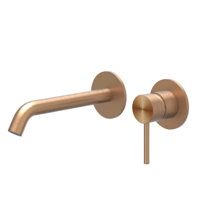 Afbeelding van IVY Concord afbouwdeel inbouw wastafelkraan 19,5cm RVS 316 Geborsteld Mat Koper PVD