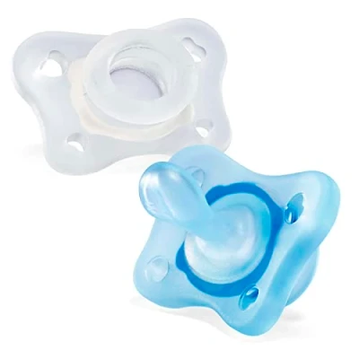 Afbeelding van Chicco Fopspeen Physio Soft 0m+ Siliconen Blauw/transparant