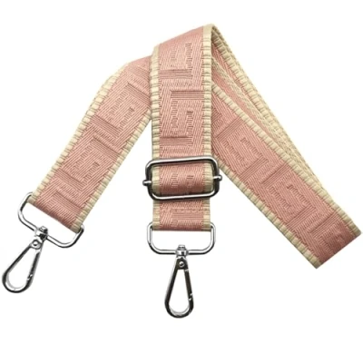 Afbeelding van Schouderriem voor tas, tasriemen om te wisselen, verstelbare tasriem, breed, 3,8 cm, met zilveren karabijnhaak, tasband, schouderriem, draagriem dameshandtassen, roze, K8