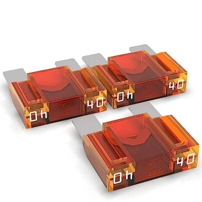 Afbeelding van Auprotec Maxi Platte stekkerzekering van 20 80 A, steekzekering, smeltzekering, selectie: 40 oranje, 3 stuks