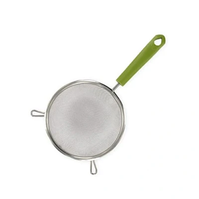 Afbeelding van Fackelmann 687071 zeef van netstof, 14 cm diameter, handvat milieuvriendelijke kunststof, zeef, roestvrij staal, biologisch 28 x