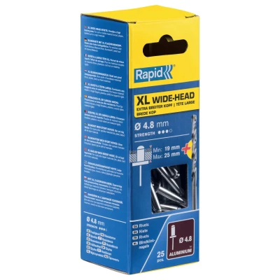 Afbeelding van Rapid XL blindklinknagels Ø4,8 x 30 mm, 25 stuks + boor 5000668