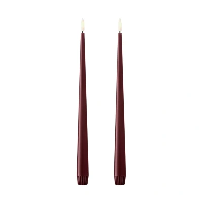 Afbeelding van Ester &amp; Erik Led Taper kaars 30cm deep wine set van 2