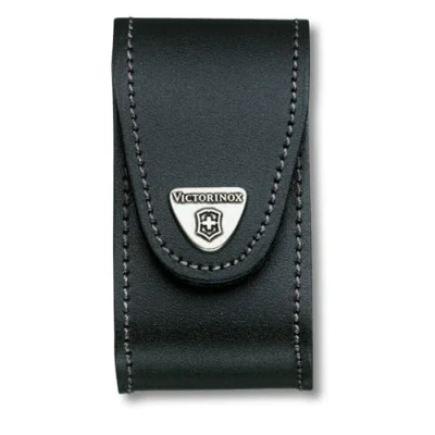 Afbeelding van Victorinox Taschenmesser Zubehör Gürteletui, Leder, mit Klettverschluss, Aufbewahrung für grosse Taschenmesser, Schwarz