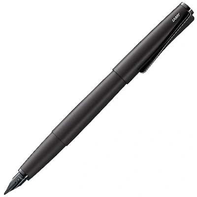 Afbeelding van Lamy studio lx all black vulpen universele in elegante behuizing van volledig metaal met propellervormige clip &amp; stalen veer lijnbreedte M incl. inktpatroon T 10 blauw