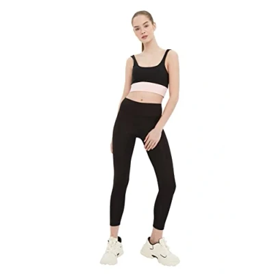 Afbeelding van Trendyol Zwarte Brede Taille Elastische Extra Compressie Gebreide Sportlegging Over De Volledige Lengte Twoaw21Ta0029