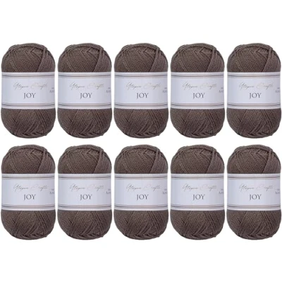 Afbeelding van Utopia Crafts JOY Uni brei en haakgaren, zacht, onderhoudsvriendelijk, 100% polyacryl, 10 x 50 g kluwen, 150 m (staalgrijs)