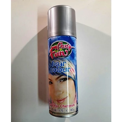 Afbeelding van Fiestas Guirca Carnaval verkleed haar verf/spray zilver spuitbus 125 ml Verkleedhaarkleuring