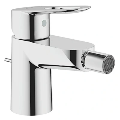 Afbeelding van Grohe Bau Loop 1 gats bidetkraan met waste open greep chroom