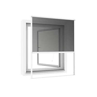 Afbeelding van Windhager COOL zonwering rolraam om op te hangen, vliegengaas aluminium frame, hittebescherming raam, muggenbescherming, zelfbouwpakket 100 x 160cm, wit, 03289
