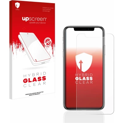 Afbeelding van upscreen Scratch Shield gepantserde glasfolie (1 Stuk, Apple iPhone X), Smartphone beschermfolie, Transparant