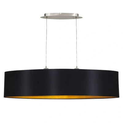Afbeelding van EGLO Maserlo   Hanglamp   2 Lichts   100cm   Nikkel Mat   Zwart, Goud