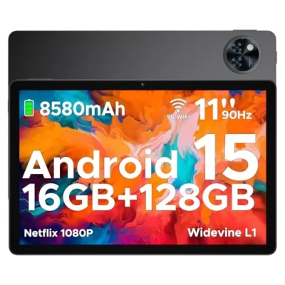 Afbeelding van DOOGEE U11 Tablet Android 15, 11 inch 90 Hz, 16 GB RAM + 128 ROM (2 TB TF), Octa Core T606 tablet, 8580 mAh, metalen behuizing ultradun 7,9 mm, camera 13 MP, Widevine L1/Face ID/5G WiFi