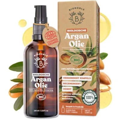 Afbeelding van BIOLOGISCHE ARGANOLIE 100% Puur, Natuurlijk &amp; Koudgeperst Gezicht, Lichaam, Haar, Baard, Nagels Vegan Cruelty Free Argan Oil Glazen Fles + Pipet Pompje (100ml)