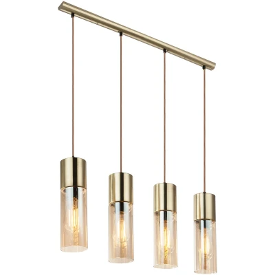 Afbeelding van Globo Hanglamp Annika, 4 lamps, messing mat