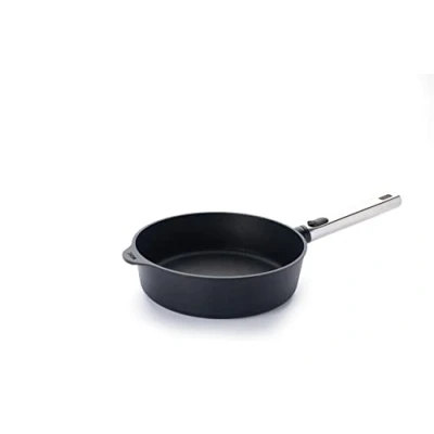 Afbeelding van Woll Diamond Logic XR Pro Pan, inductief, Ø 24 cm, 7 cm hoog, met afneembare roestvrijstalen steel, geschikt voor alle warmtebronnen, gegoten aluminium, antiaanbaklaag, ovenbestendig, zwart