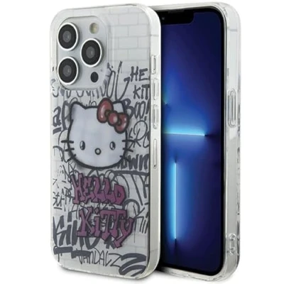 Afbeelding van Hello Kitty IML On Bricks Graffiti hoesje voor iPhone 14 Pro wit
