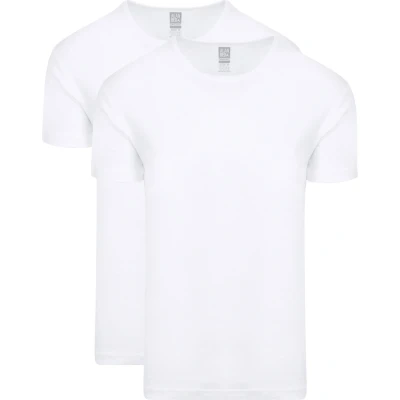 Afbeelding van Alan Red Copenhagen T Shirt O Hals Wit 2 Pack maat L Heren Basic met Slim fit Pasvorm Duurzaam