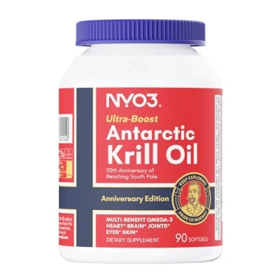 Afbeelding van NYO3 krill Oil in 90 capsules pure Noorwegen 270 mg Omega 3 visolie 150 EPA 70 DHA, 560 fosfolipiden, choline en 85 mcg astaxanthine