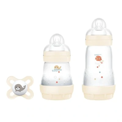 Afbeelding van MAM Easy Start (TM) Anti Colic Starter set 0+ maanden, van 2 babyflessen 130 ml en 260 met nanò fopspeen 0 neutraal