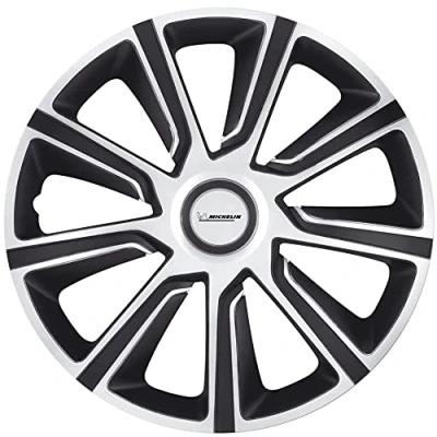 Afbeelding van Michelin 92014 wieldoppen Louise met reflectorsysteem N.V.S, set van 4, 38.10 cm, 15 inch, zilver/zwart