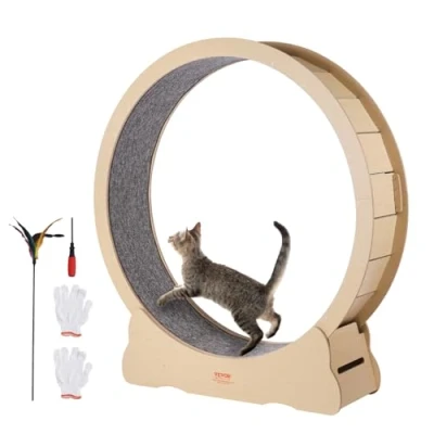 Afbeelding van VEVOR kattenhometrainer voor binnenkatten met kattenkrabber loopwiel 132cm