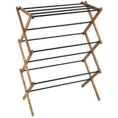 Afbeelding van KADAX Staand droogrek van hout, voor zelfmontage, inklapbaar torendroogrek met 7 m² droogoppervlak, houten wasrek, ruimtebesparende droger (73 x 97 cm)