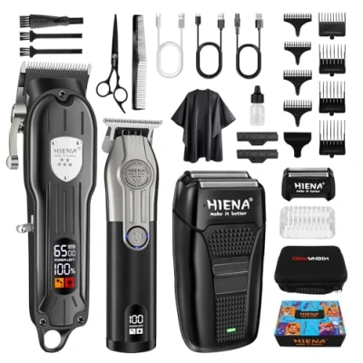 Afbeelding van HIENA PRO Tondeuse Mannen Draadloos voor Set Professionele En Folie Scheerapparaat Elektrisch Scheermes Baard Trimmer Oplaadbaar Kapper Clippers