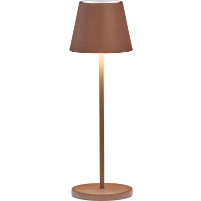 Afbeelding van FHL easy! Mobiele Tafellamp Cosenza 2.0 (Accu) 1x LED 2,0 W + 1,0W RGB (incl.) 2700K Ø11cm, H:34cm USB oplading Roest