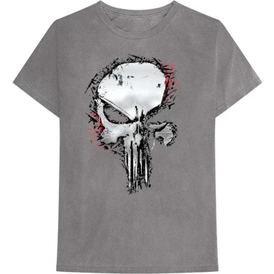 Afbeelding van Marvel The Punisher Metallic Skull Heren T shirt M Grijs