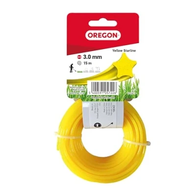 Afbeelding van Oregon Gele Stervormige Maaidraad voor Grastrimmers en Bosmaaiers, Vijf Snijkanten Schone Afwerking, Hoogwaardig Nylon, Past Op Alle Standaard Grastrimmers, 3mm 15m (‎69 458 Y)