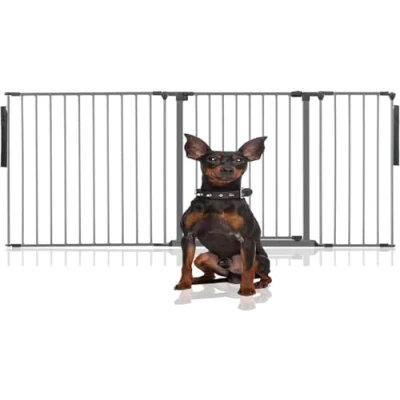 Afbeelding van Bettacare Premium Flexibele Dierenbarrière met Meerdere Panelen, Tot 200cm Breed, Grijs, 70cm Hoog, Hondenbarrière voor Huisdieren Honden en Puppys