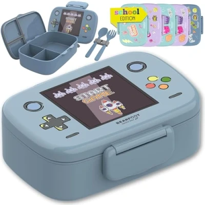 Afbeelding van Broodtrommel met vakken bentobox BPA vrij Game lunchbox bento box snackbox 100% lekvrij