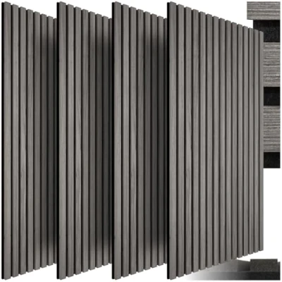 Afbeelding van tectake® Set van 4 Akoestische panelen Sonic Wall Geluidsabsorberend paneel Geluidsdemping Akoestisch wandpaneel 120x60x2,1cm wanddecoratie Eiken lichtgrijs