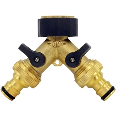 Afbeelding van CT 2 wegklep voor tuinslangen, waterverdeler alle kranen, universele, verstelbare wegverdeler, inclusief x ¾ inch messing waterkraanaansluiting