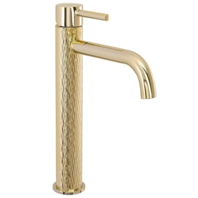 Afbeelding van REA Lungo Art Wastafelkraan/ Mengkraan Opbouw Hoog Model Glans Goud