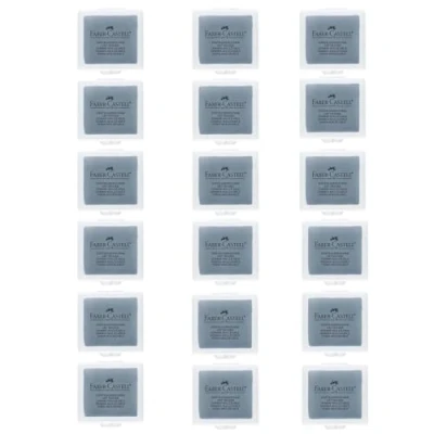 Afbeelding van FABER CASTELL 205262 Gekneed gummetje Art Eraser grijs, 18 gummen in kunststof doosje