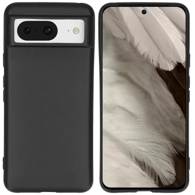 Afbeelding van Google Pixel 8 Hoesje Siliconen en TPU (zacht) iMoshion Softcase/Backcover Zwart Telefoonhoesje