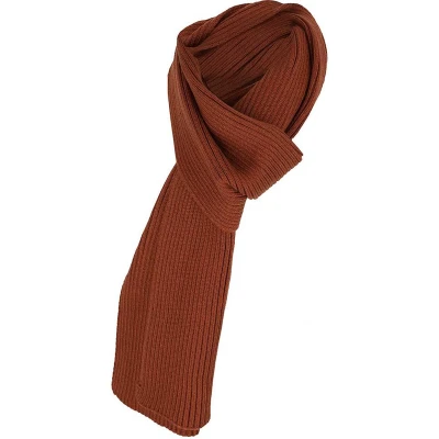 Afbeelding van Sarlini Sjaal heren Ribbed Midden Bruin Effen One Size