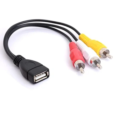 Afbeelding van Tomost USB naar 3 RCA kabel 2.0 Vrouwelijk 3RCA Mannelijke Video AV Camcorder Adapter Cord voor TV PC DVD (20 CM)